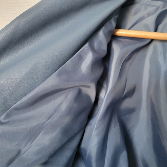 Scoop Blue Vegan Leather Moto Jacket - Picture 8 of 10